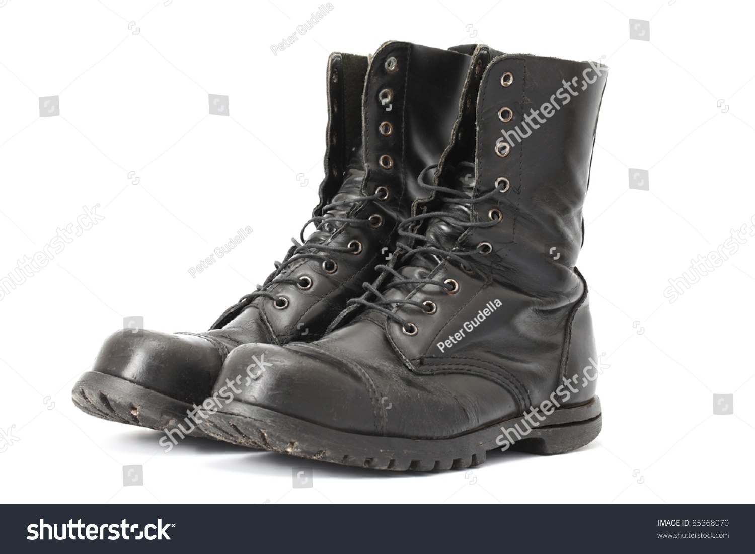 A Pair Of Steelcap Leather Boots Stock Photo 85368070 : Shutterstock