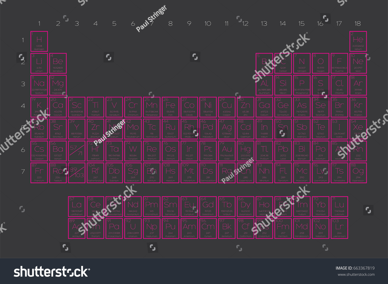 Periodic Illustration Table Atomic Elements Number Stock ...