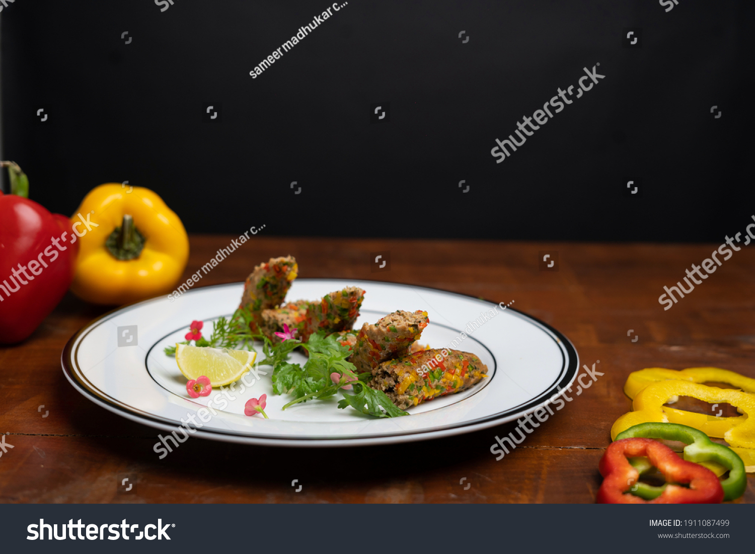 Photograph Delicious Indian Starter Food Chicken Stock Photo (Edit Now