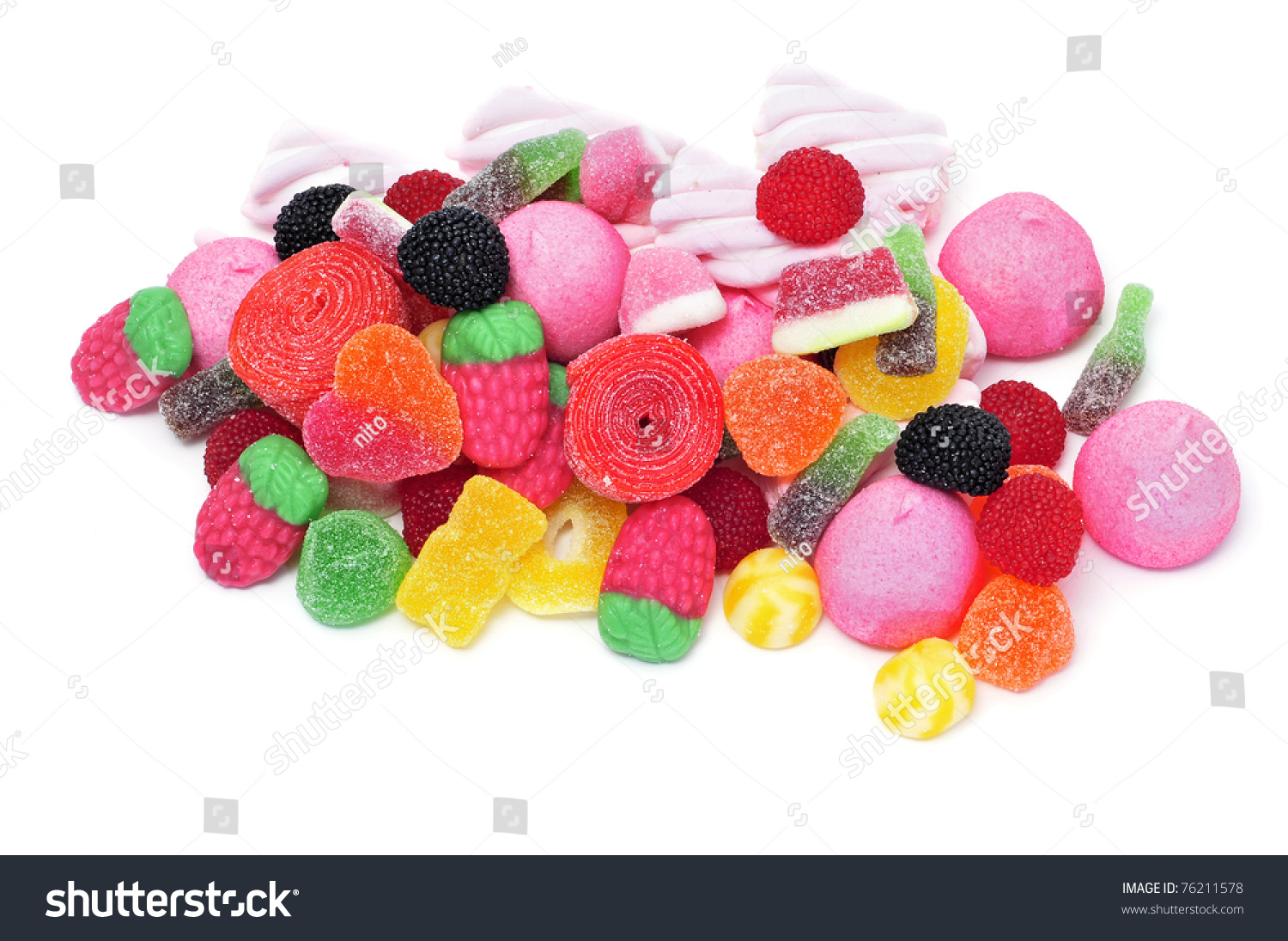 A Pile Of Candies On A White Background Stock Photo 76211578 : Shutterstock