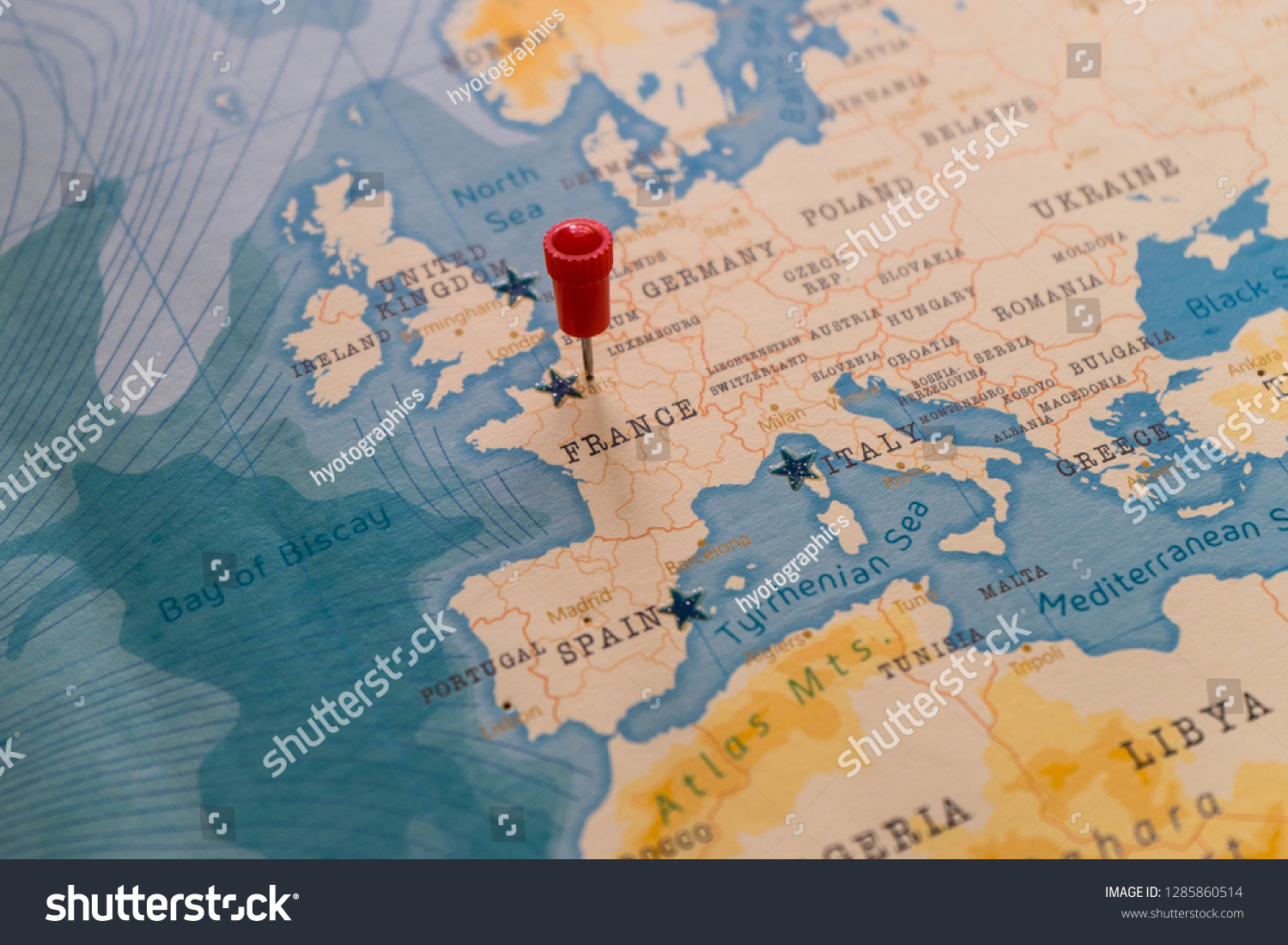 Paris France In World Map Pin On Paris France World Map Foto De Stock 1285860514 | Shutterstock