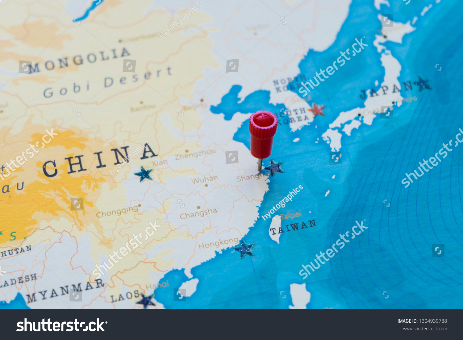 Shanghai On World Map Pin On Shanghai China World Map Stock Photo 1304939788 | Shutterstock