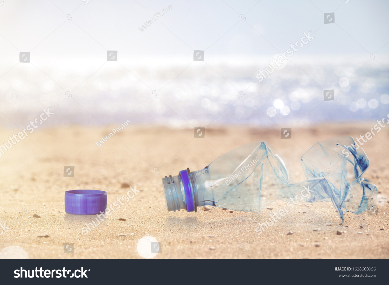 Plastic Bottle Lies On Beach Concept Stock Photo 1628660956 | Shutterstock