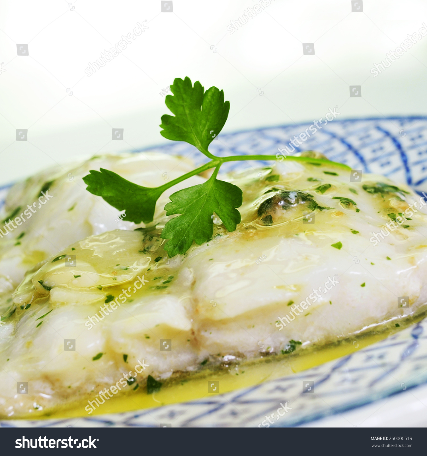 Plate Bacalao Al Pilpil Typical Spanish Stock Photo Edit Now