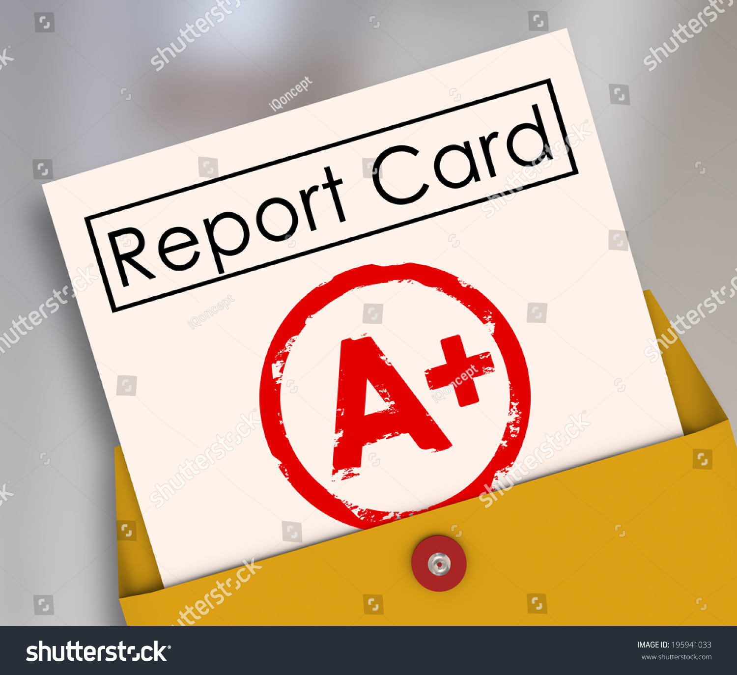 A Plus Student Report Card Grade Class Rating Review Evaluation Stock ...