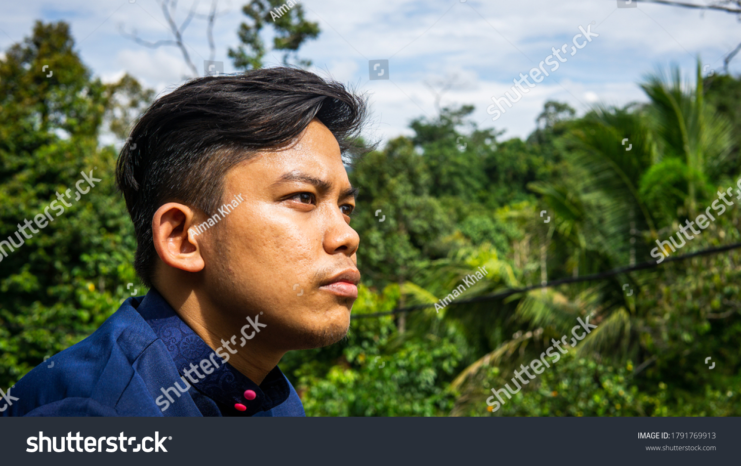 Portrait Malay Man Model Wearing Blue Stock Photo 1791769913 | Shutterstock