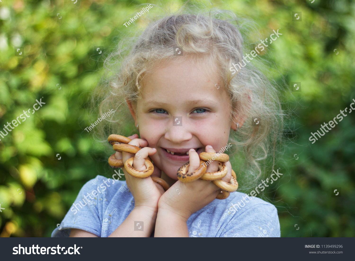 Portrait Sweet Blueeyed Little Girl Without Stock Photo Edit Now