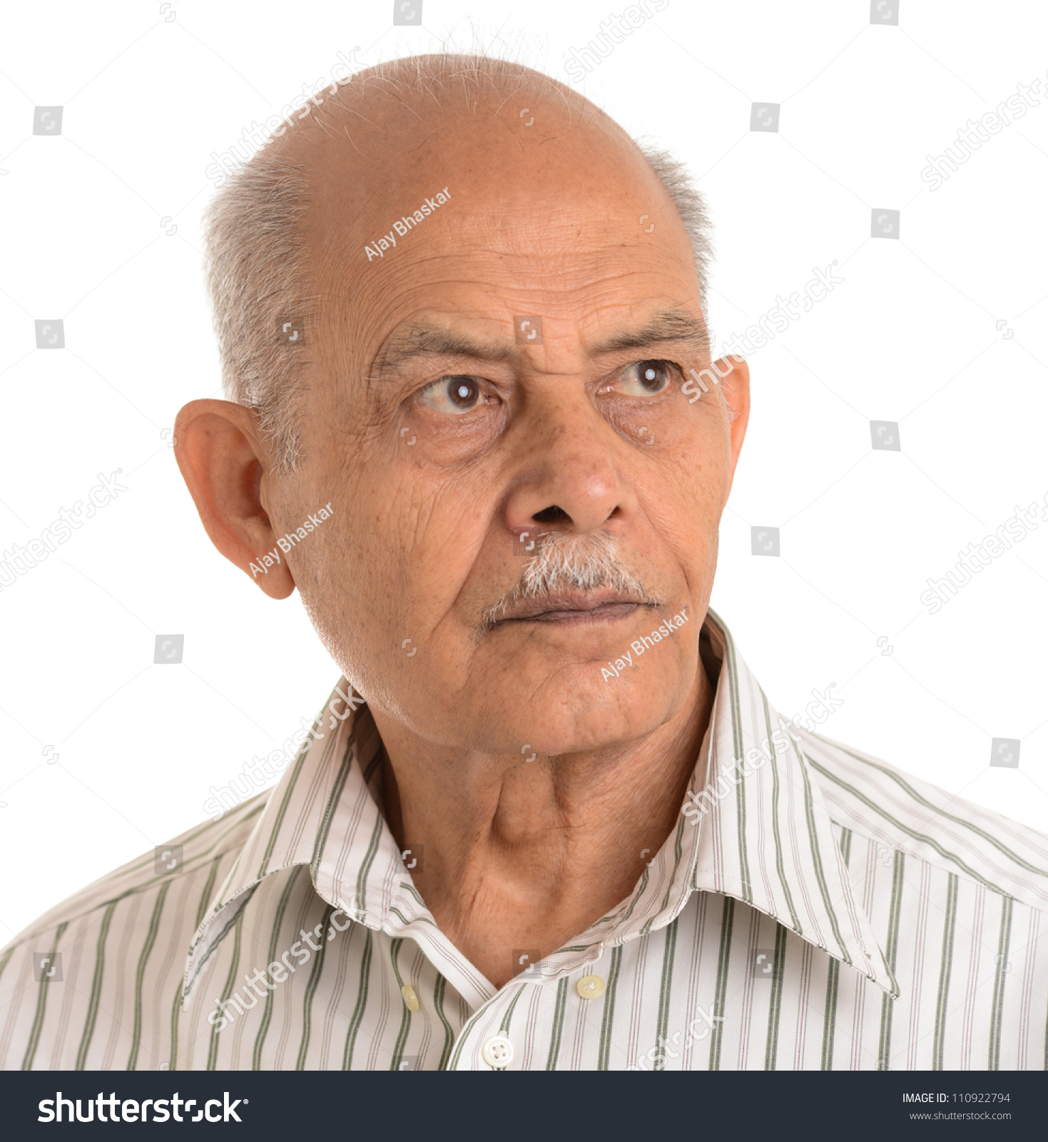 A Portrait Of An Asian Senior Man - Isolated On White Stock Photo ...