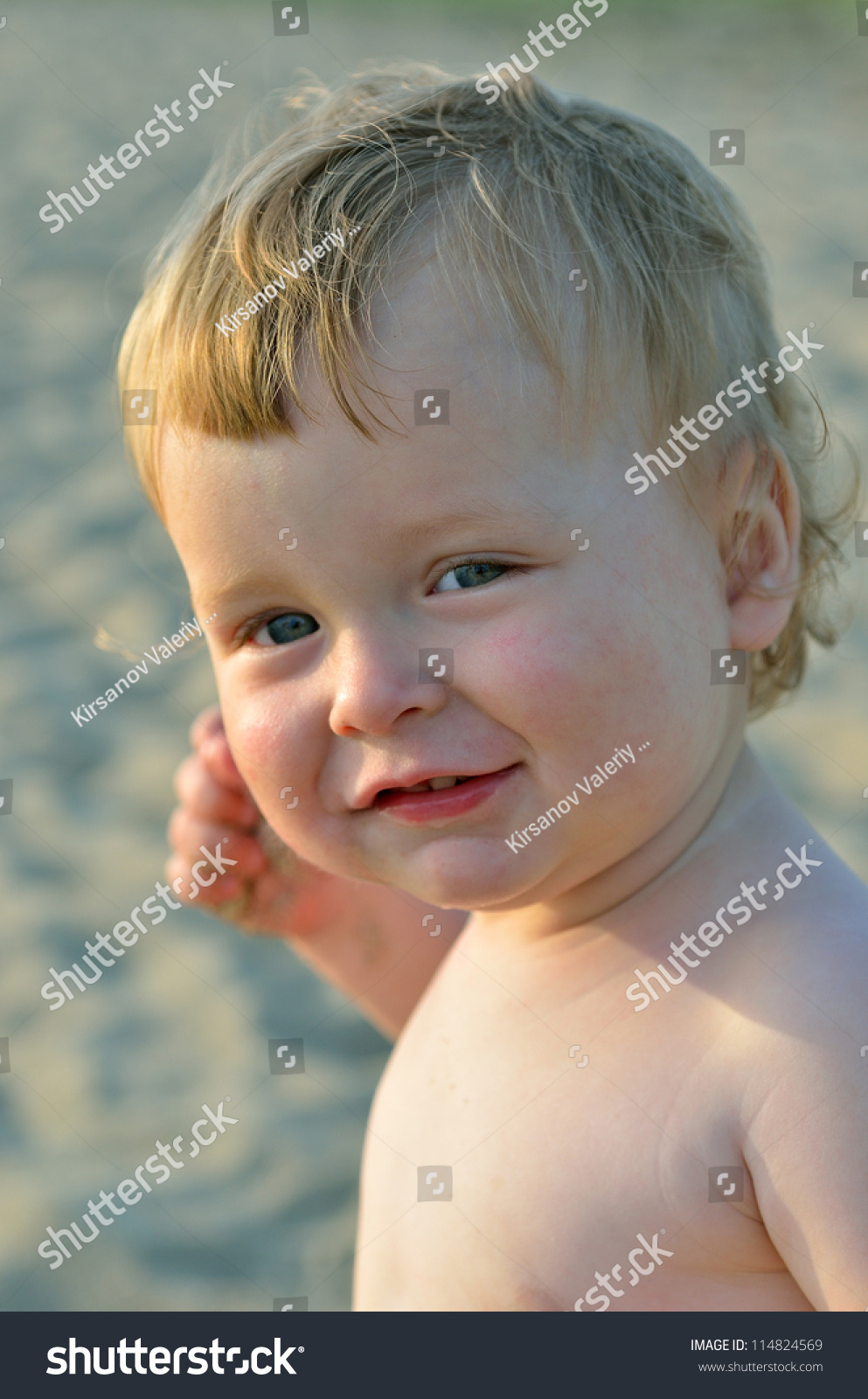 Portrait Baby On Beach Stock Photo 114824569 - Shutterstock