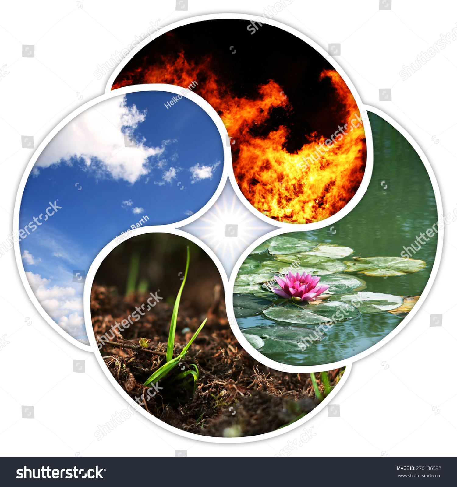 Quadruple Yin Yang Symbol Four Elements Stock Photo 270136592 ...