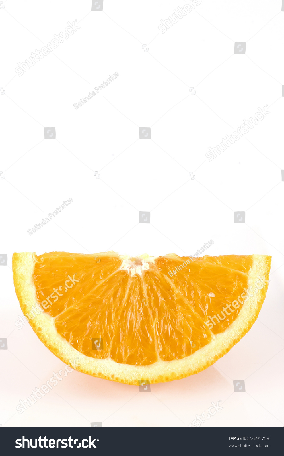 A Quarter Of An Orange On A White Background Stock Photo 22691758 ...