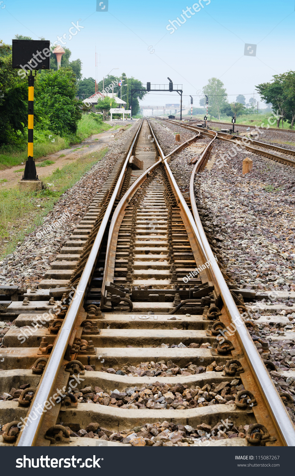 A Railway Track Switch Stock Photo 115087267 : Shutterstock