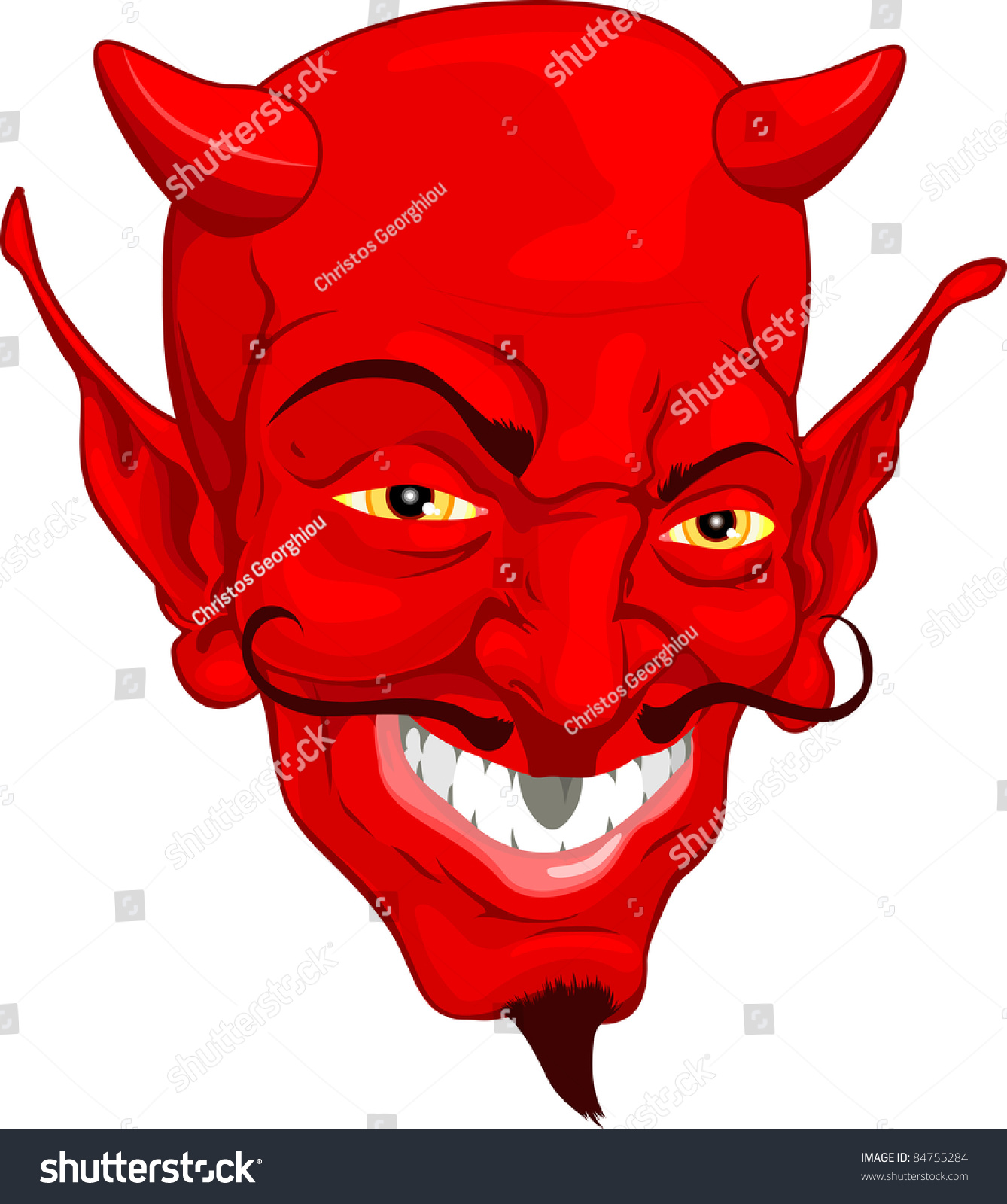 A Red Cartoon Style Devil Face Stock Photo 84755284 : Shutterstock