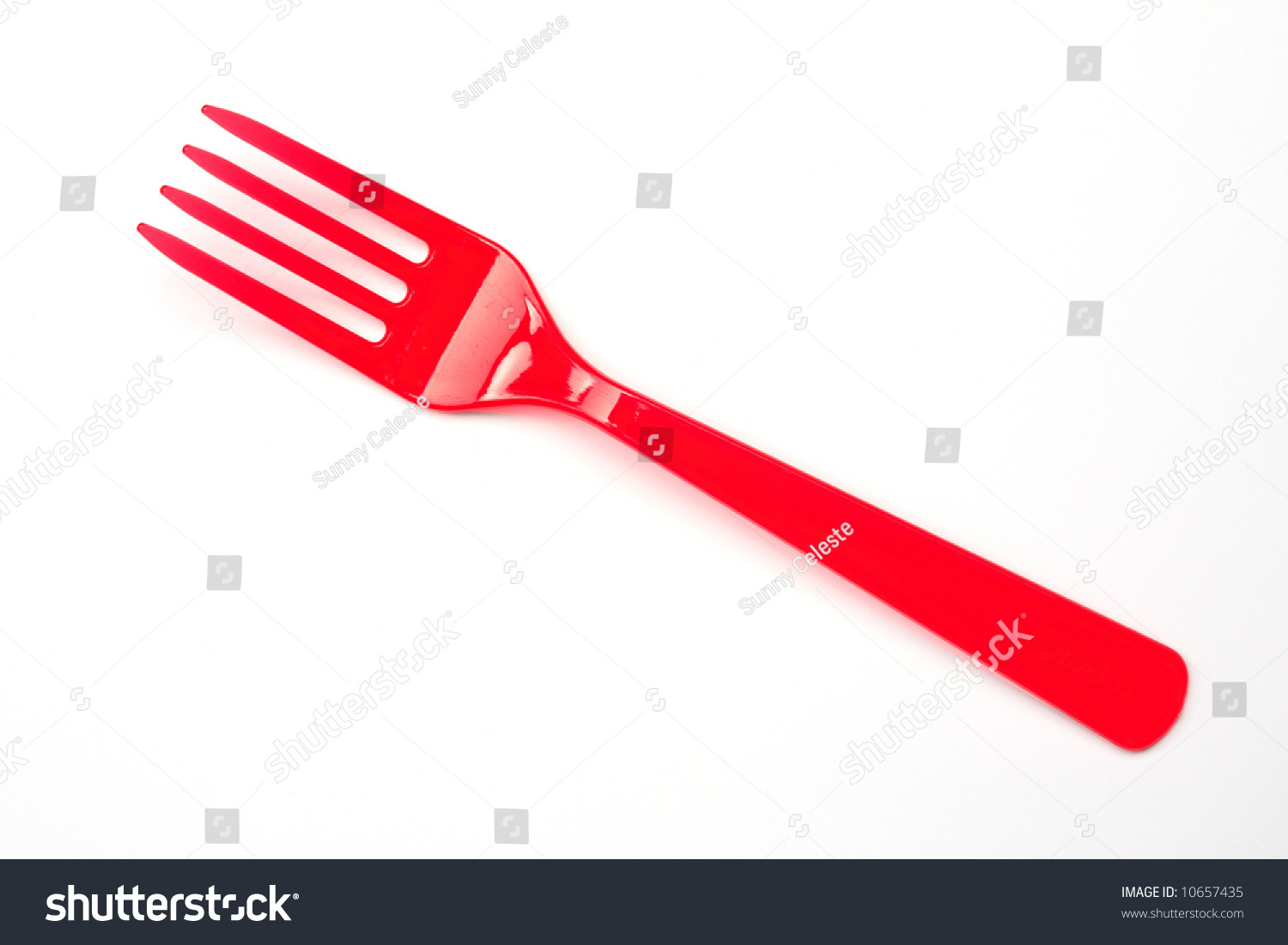 A Red Fork Made Of Plastic Stock Photo 10657435 : Shutterstock