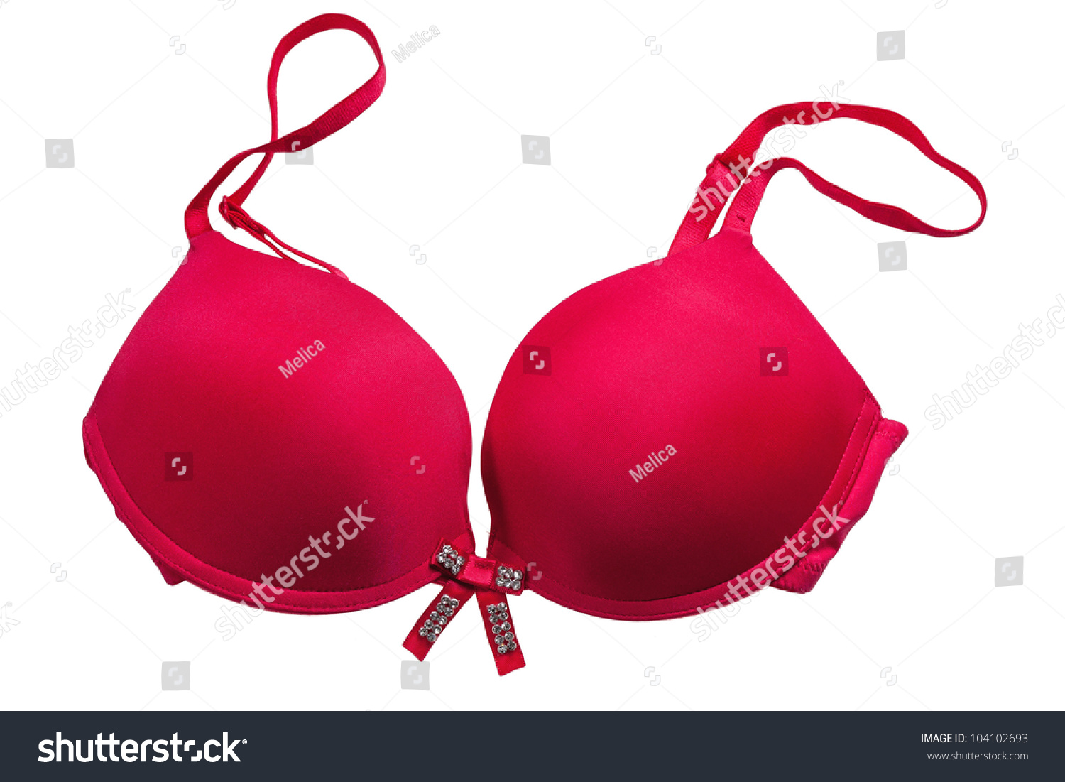 A Red Silky Bra, On White Background Stock Photo 104102693 : Shutterstock
