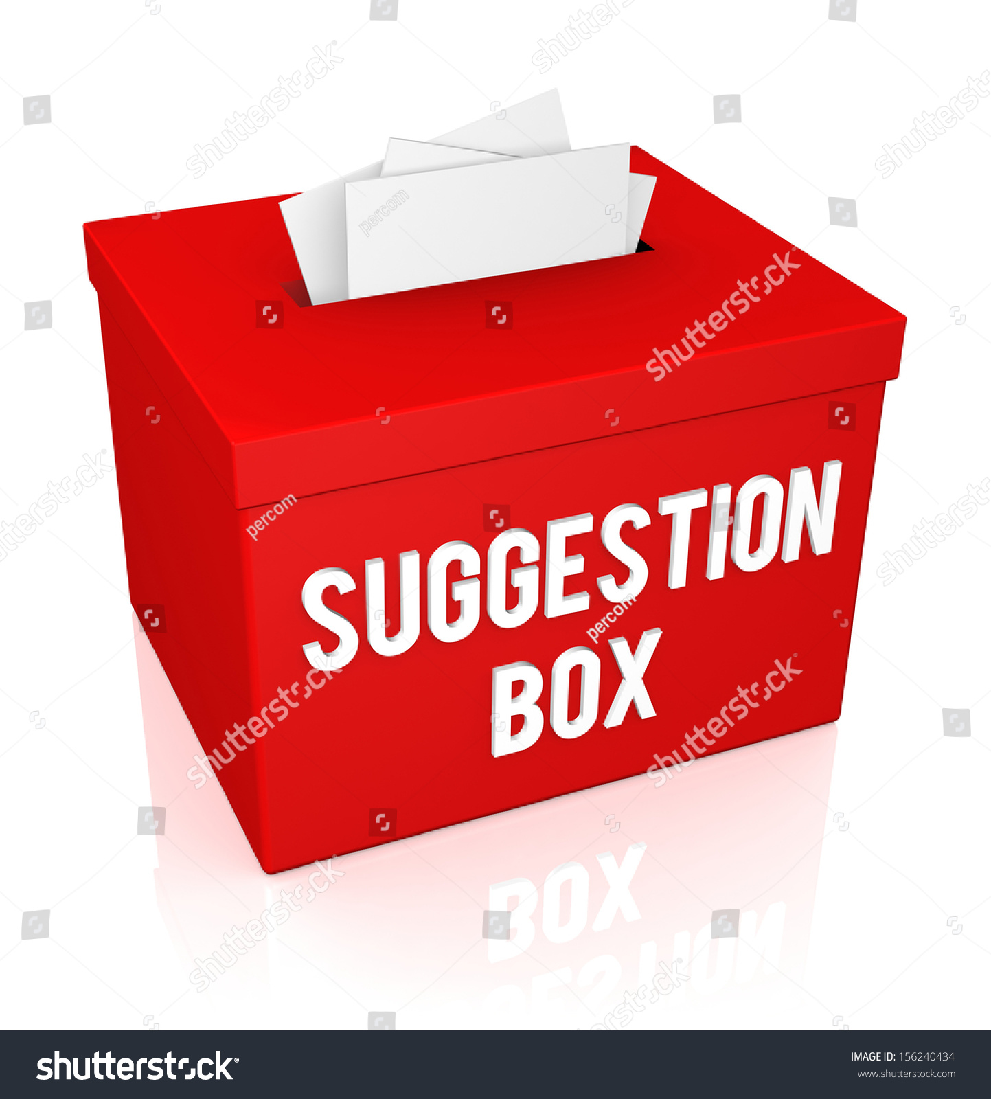 A Red Suggestion Box Isolated On White Background Stock Photo 156240434 ...