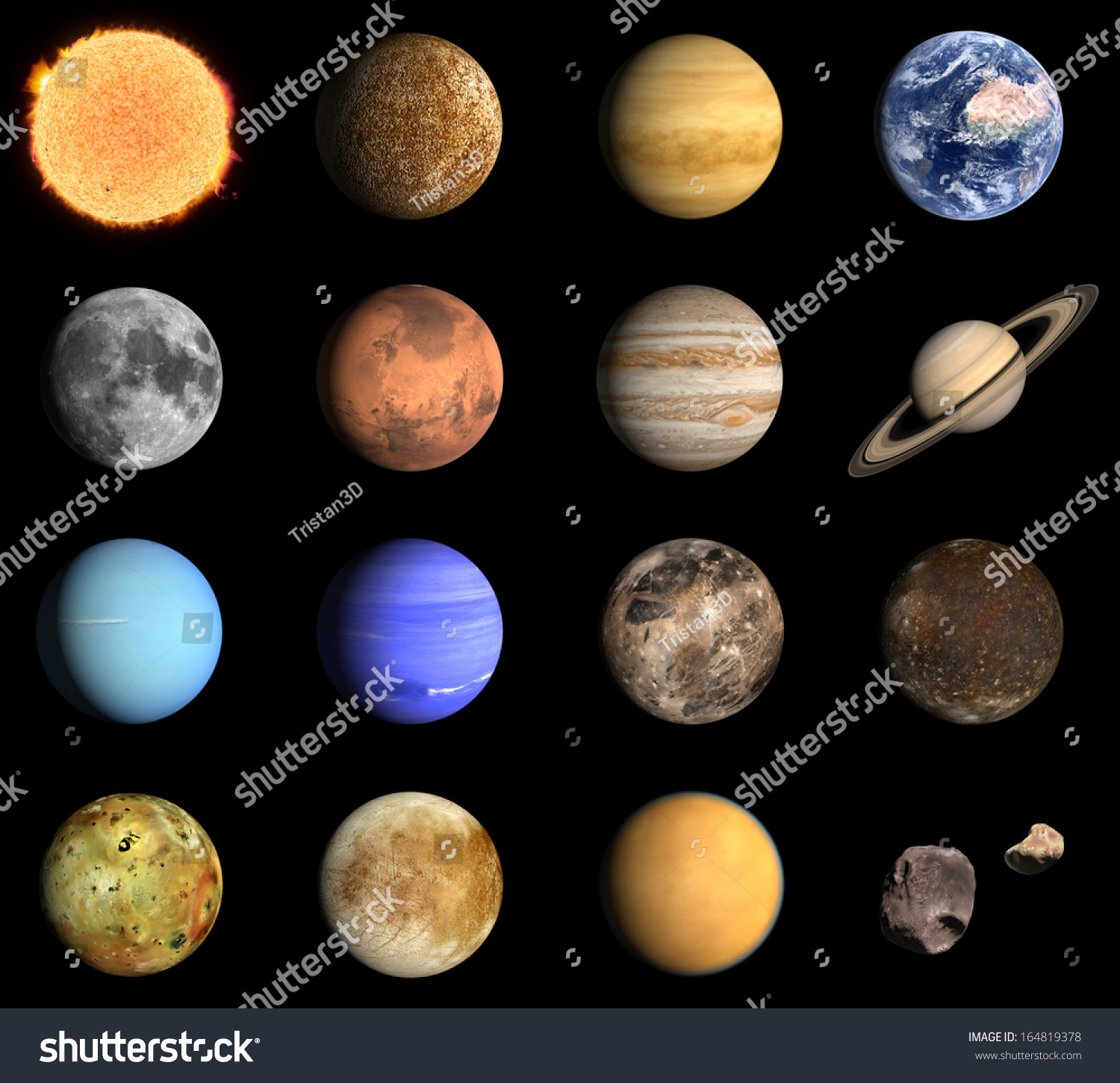 Rendered Image Planets Some Moons Our Stock Illustration 164819378