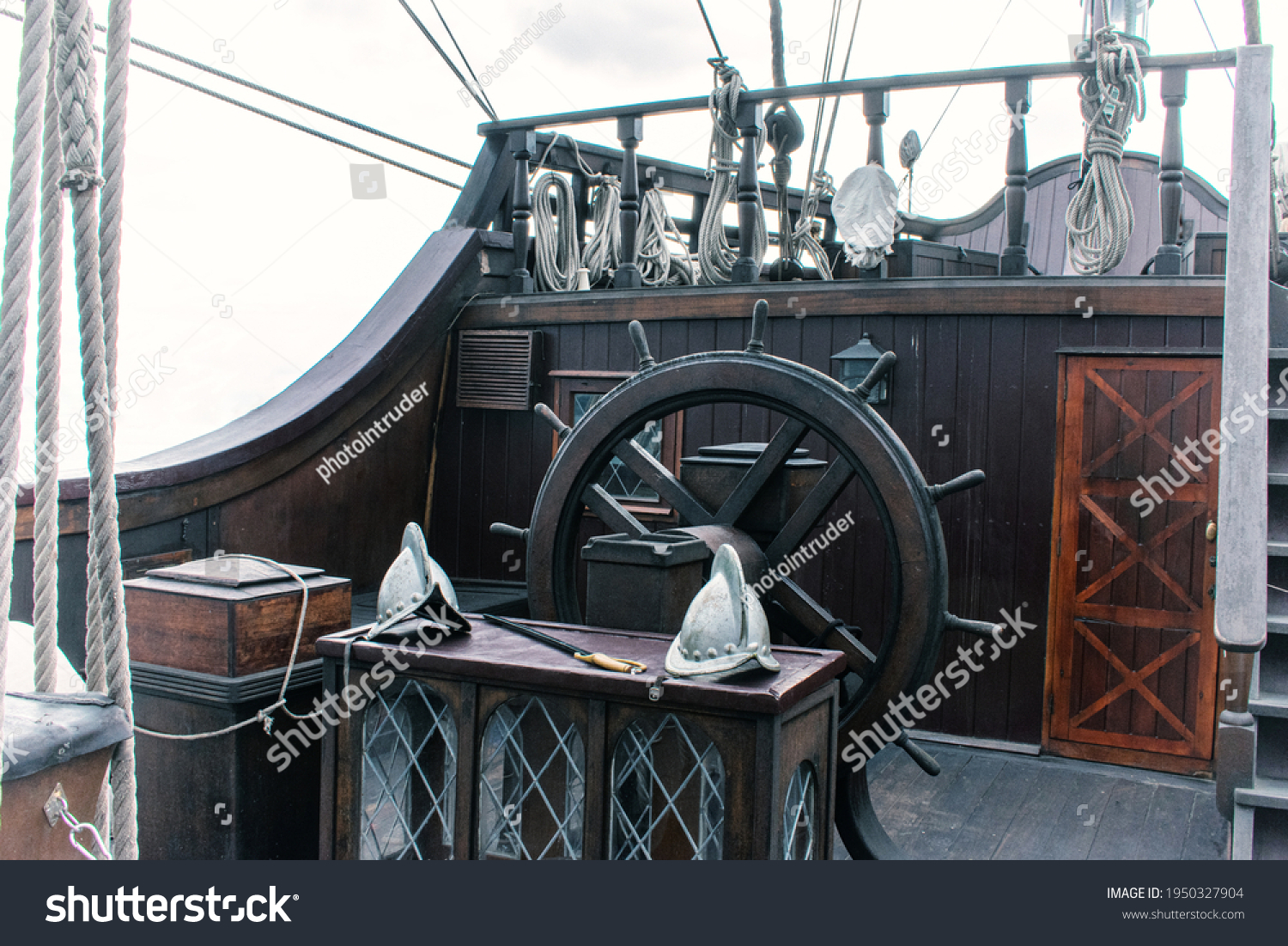 Rudder On Antique Wooden Sailing Ship Stock Photo 1950327904 | Shutterstock