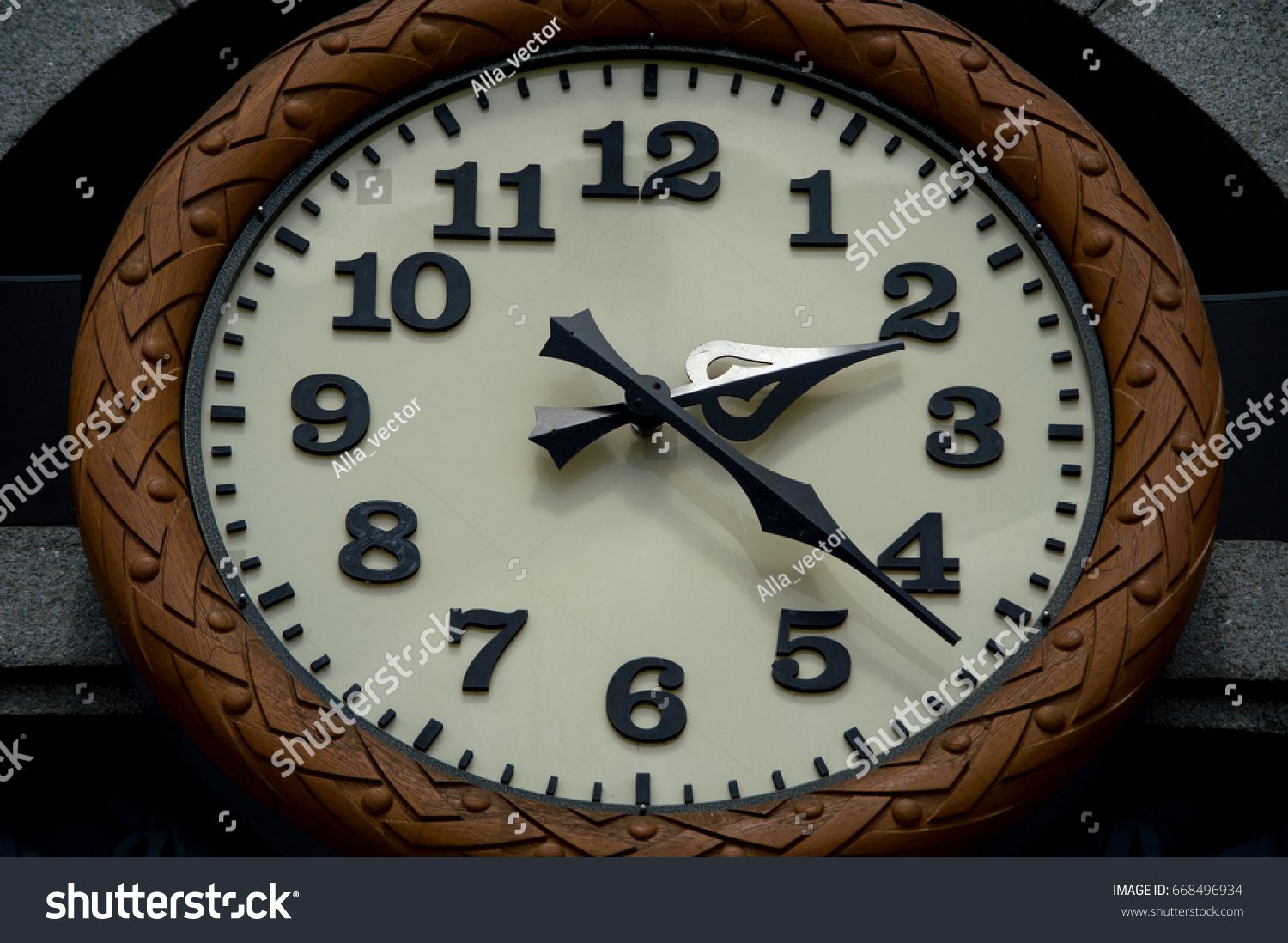 Second Hand On Large Wall Clock Stock Photo Edit Now 668496934