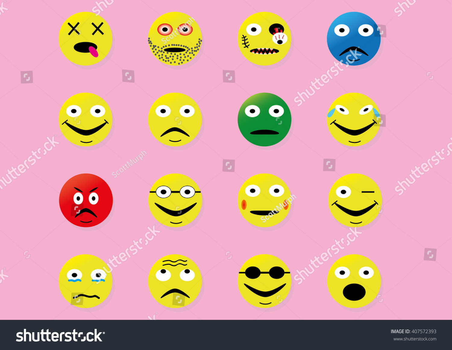 Set Emoticons Stock Illustration 407572393
