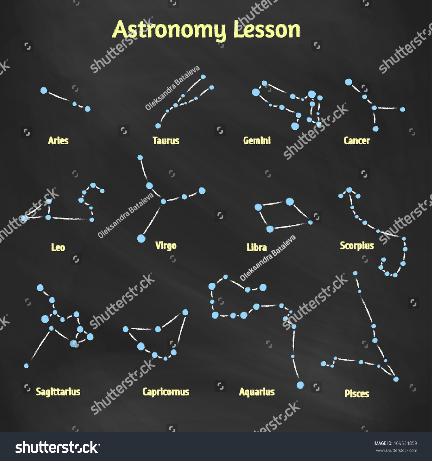 Set Signs Zodiac Collection Constellations Drawn Stock Illustration 469534859 9137