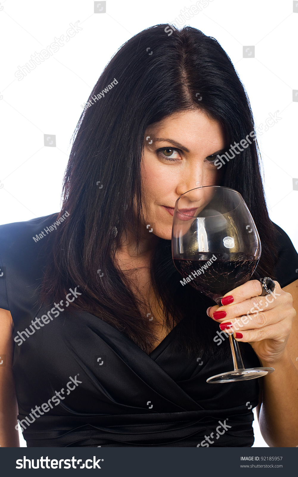 Sexy Middle Aged Woman Black Hair Stock Photo 92185957 Shutterstock