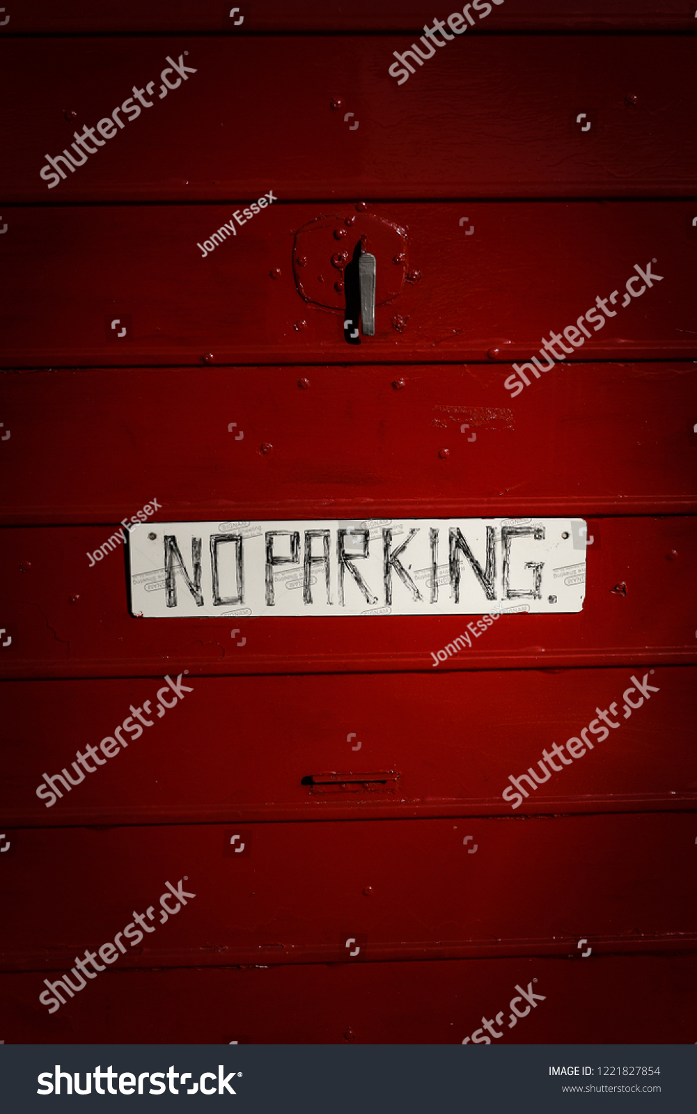 Sign Saying No Parking On Garage Stock Photo Edit Now 1221827854