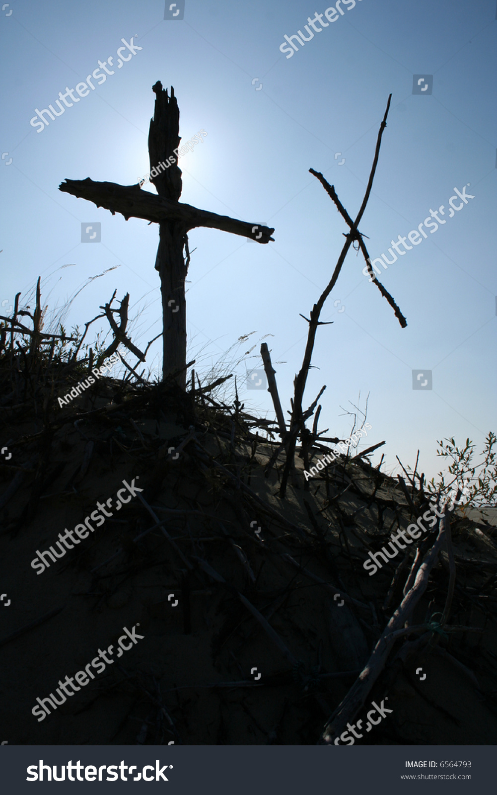 crosses made from barbed wire