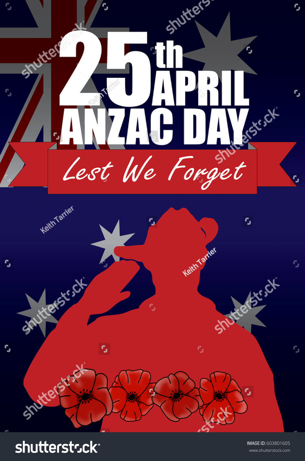 A4 Sized Anzac Day Poster Australian 库存插图 603801605 Shutterstock