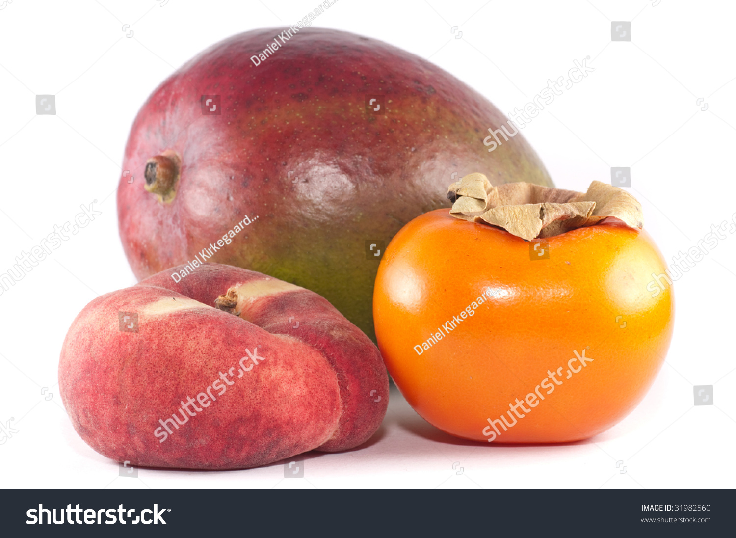 small collection tropical fruit isolated on stock photo 31982560