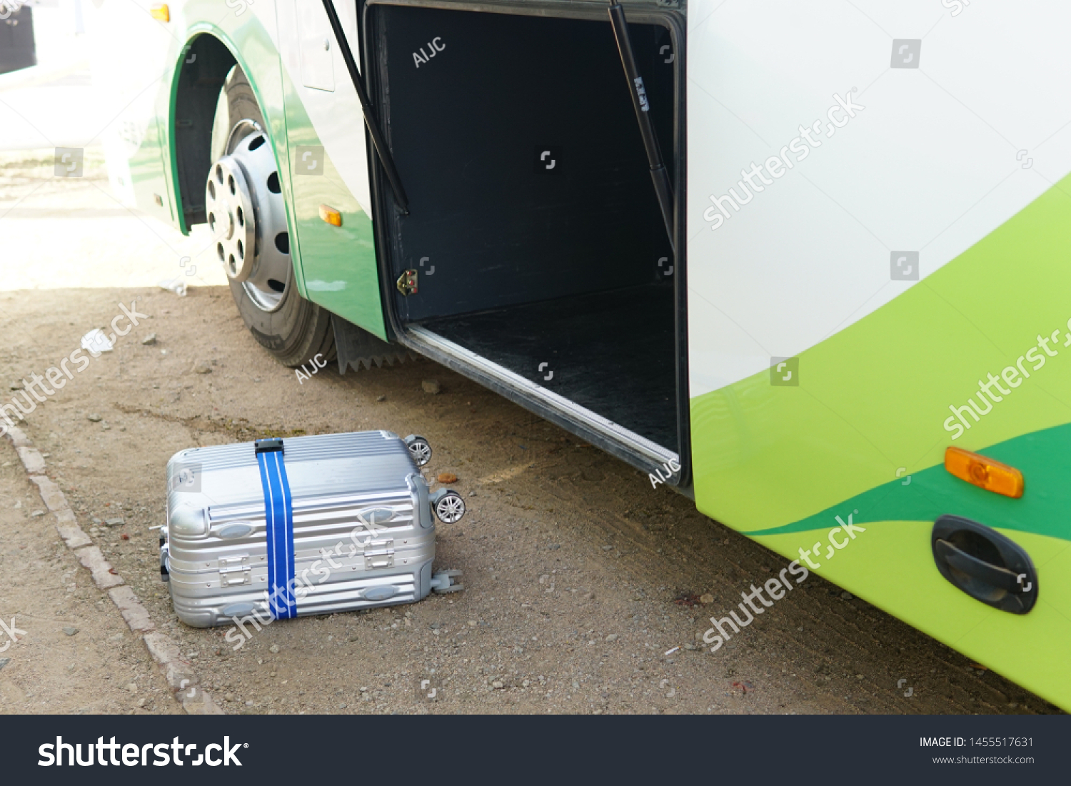 small silver suitcase