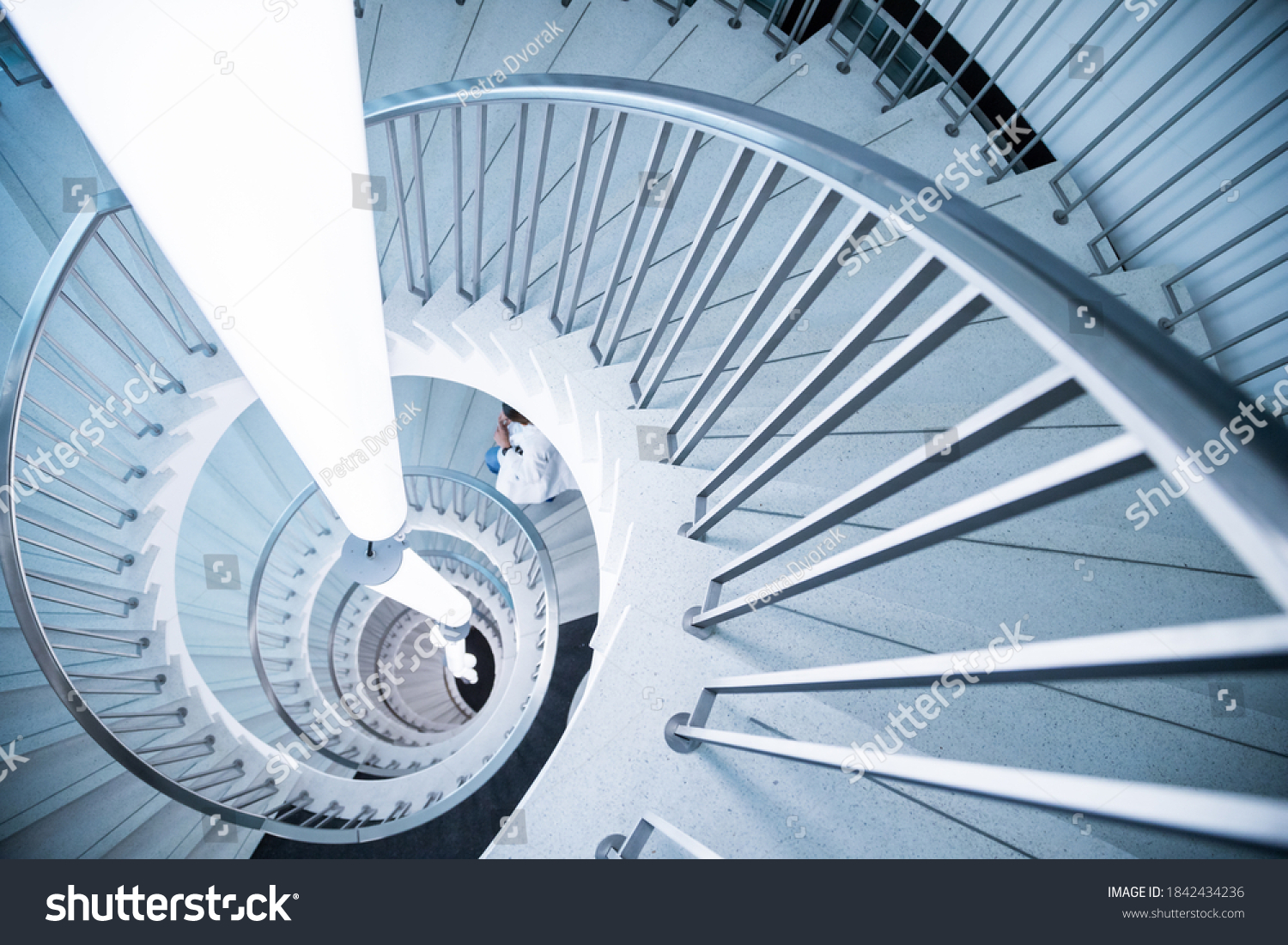 Spiral Staircase One Person Stock Photo 1842434236 | Shutterstock