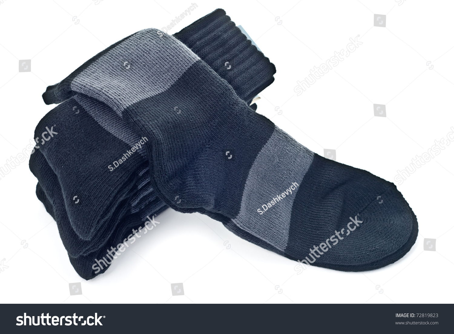 A Stack Of Black Socks Isolated On A White Background Stock Photo ...