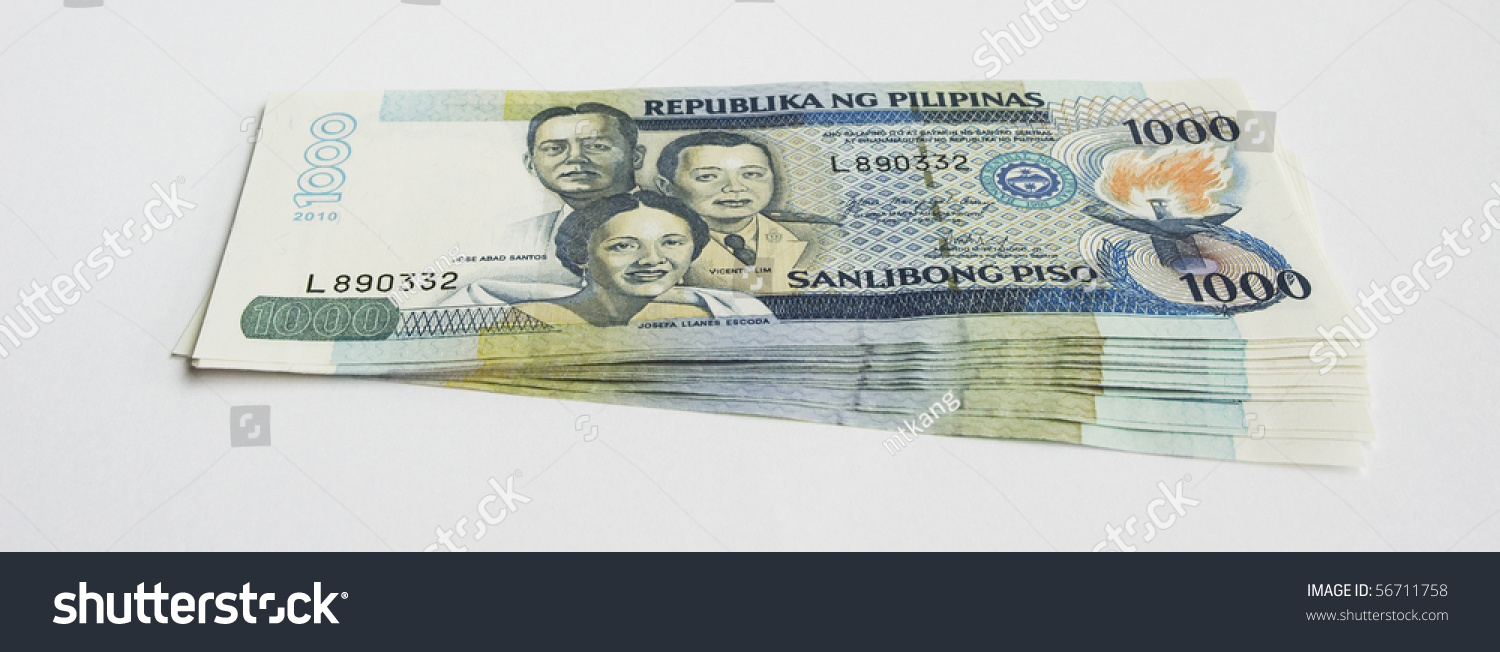 Stack One Thousands Peso Philippines Banknote Stock Photo 56711758 ...