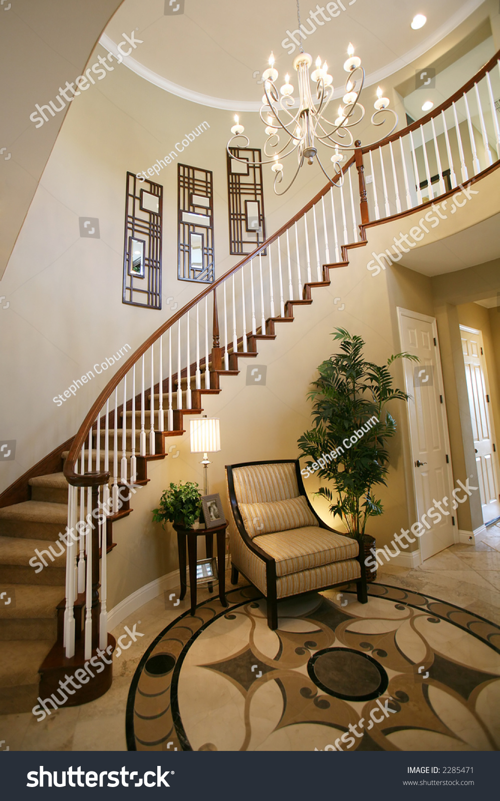 Staircase Entry Way Beautiful Home Interior Royalty Free