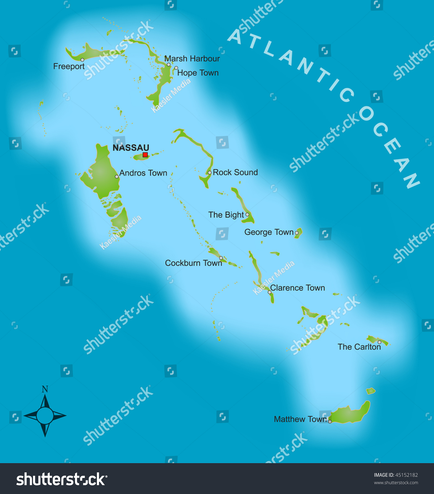 Stylized Map Showing Islands Bahamas Well Stock Illustration 45152182 ...