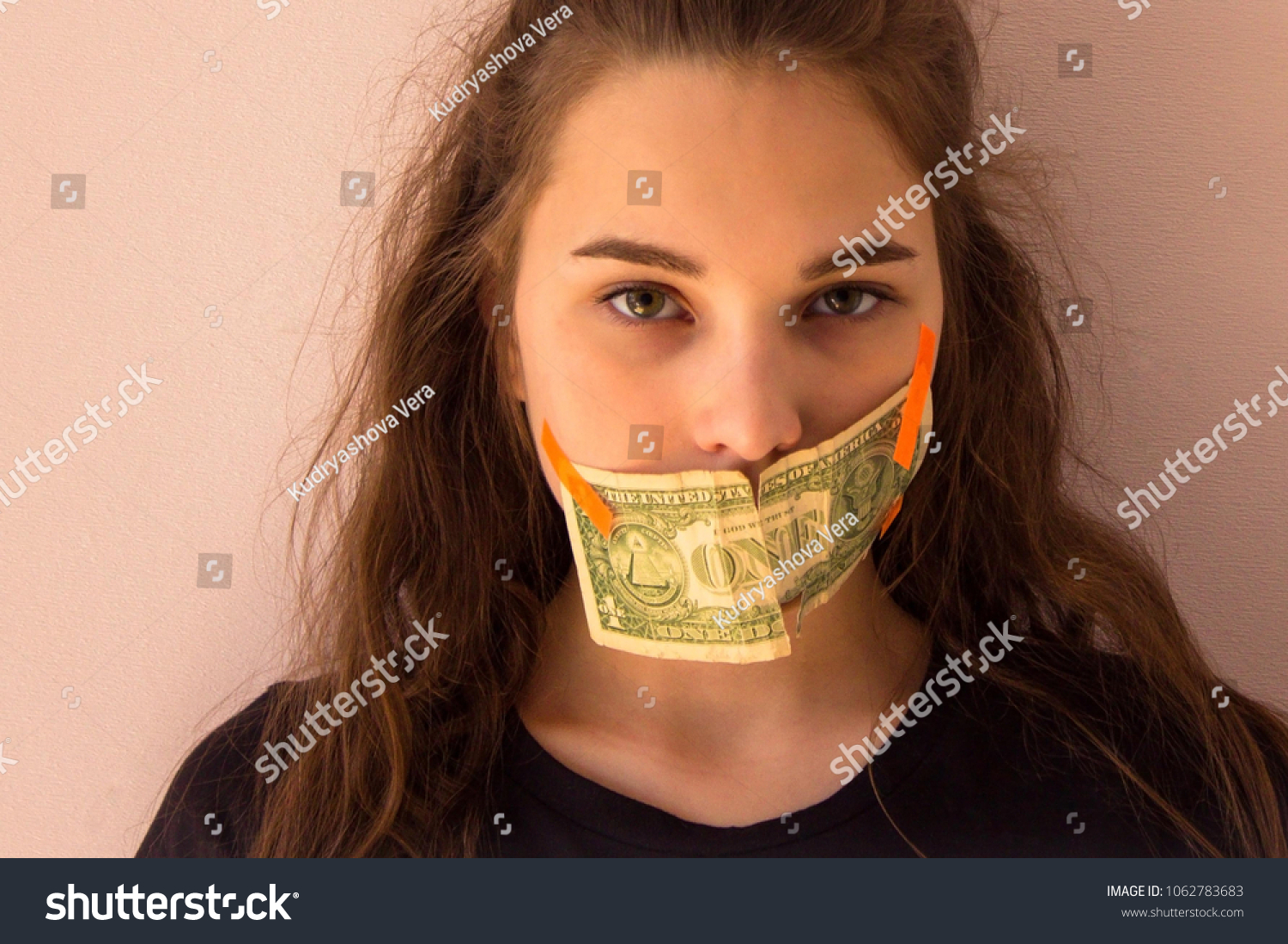 Teenager Europeanlooking Girl Long Hair Green Stock Photo Edit