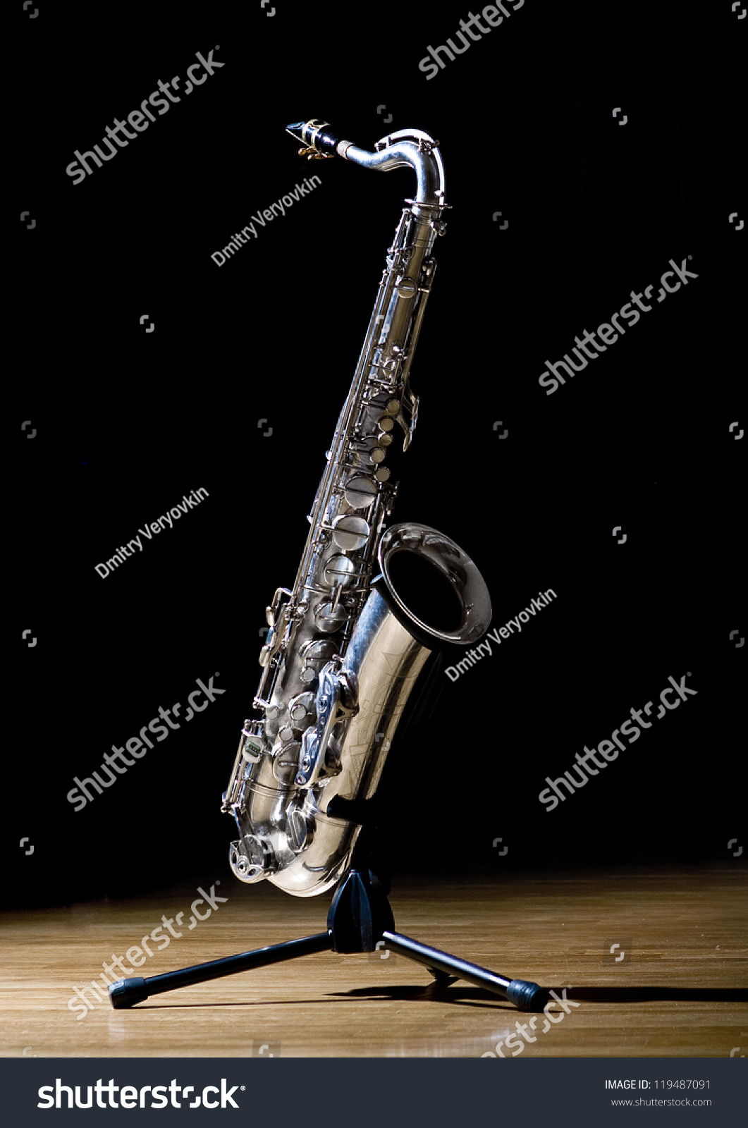 A Tenor Saxophone On A Sax Stand Stock Photo 119487091 : Shutterstock