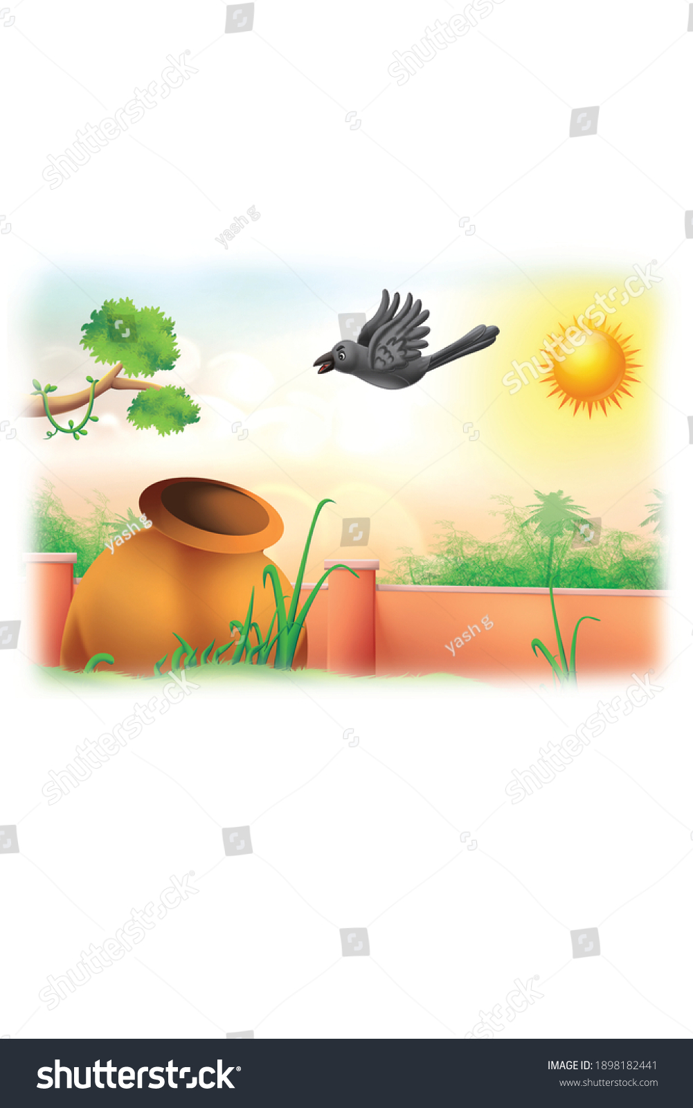 13 Thirsty crow story scene Images, Stock Photos & Vectors | Shutterstock