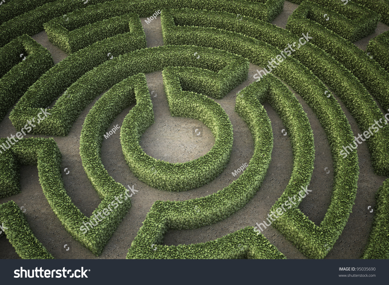 Top View Garden Maze Stock Illustration 95035690