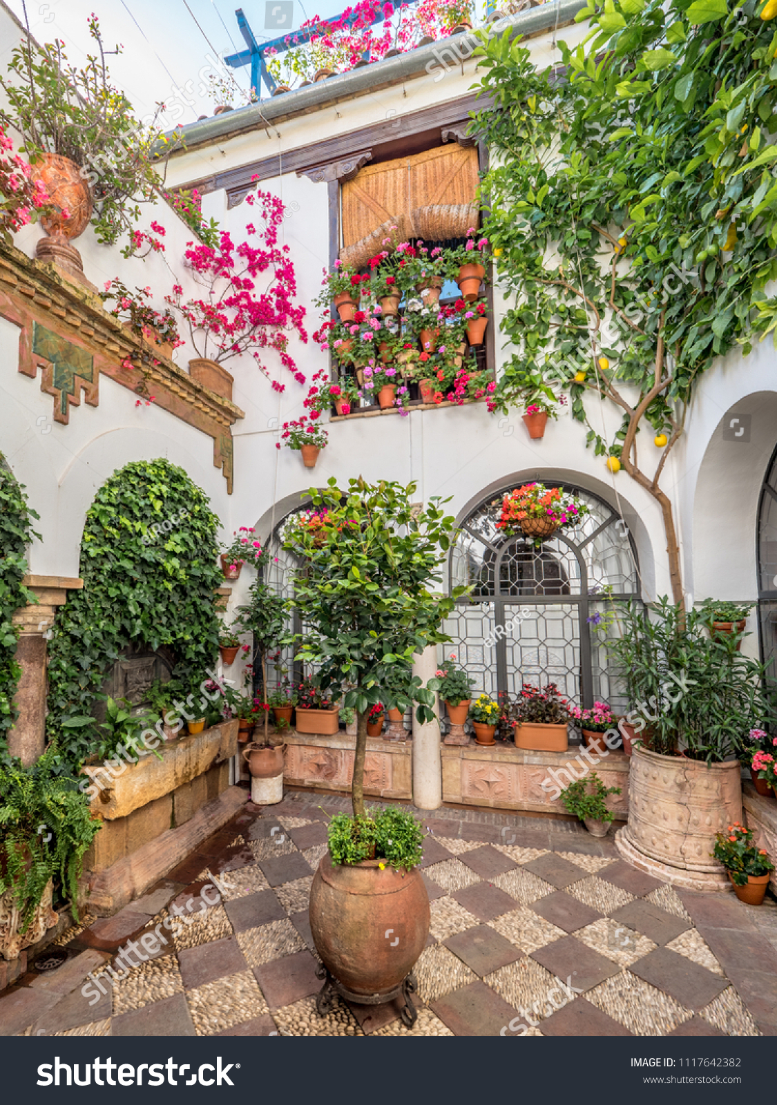 Traditional Courtyard During Popular Flower Festival Stock Photo Edit Now