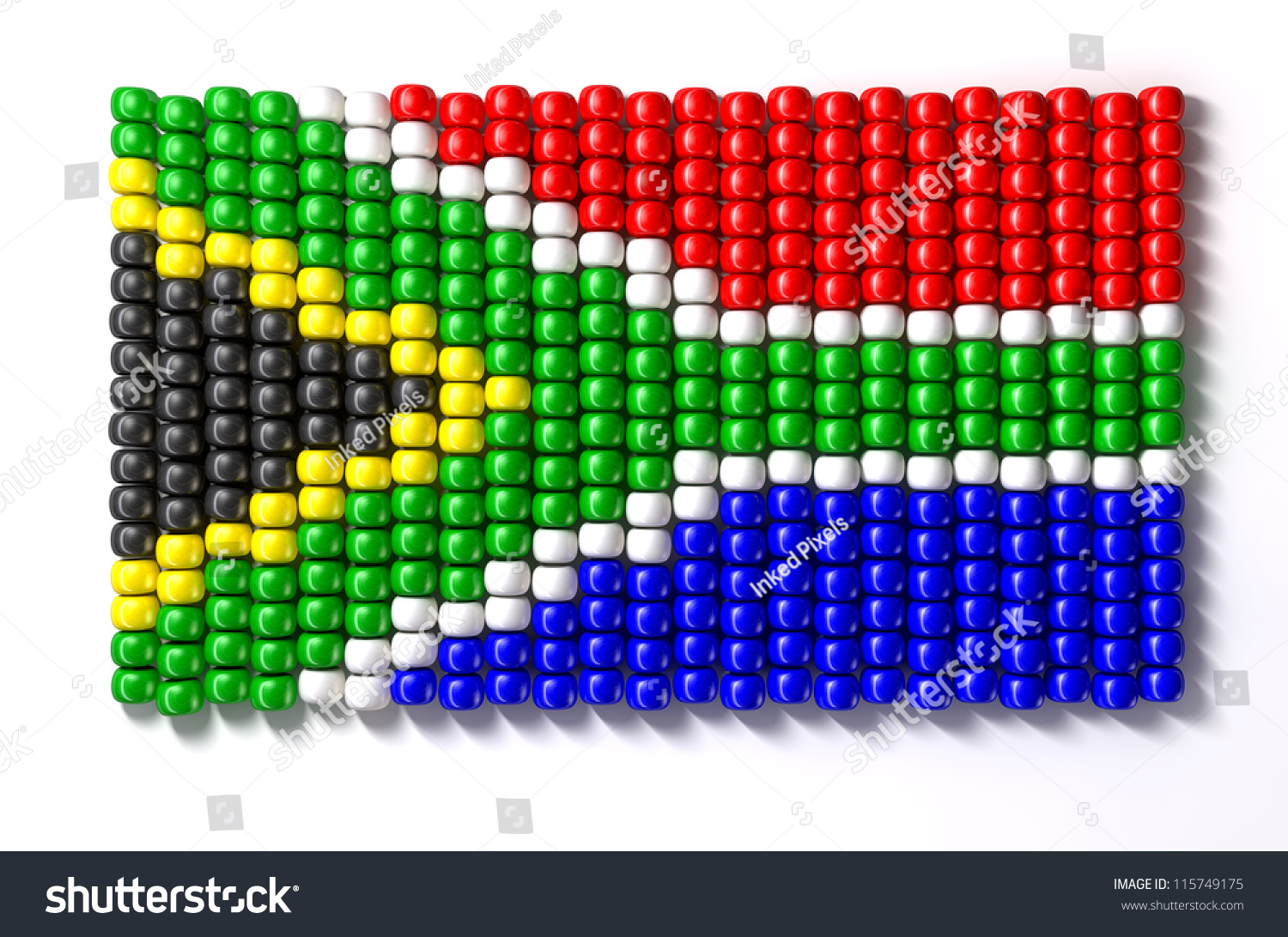 Traditional Zulu Beaded South African Flag Stock Illustration 115749175 