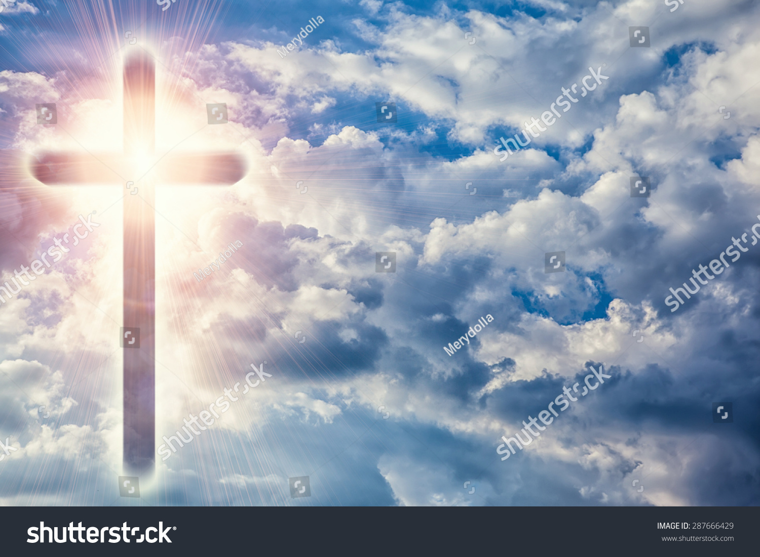 Transparent Cross Giving Out Heavenly Light Stock Photo (edit Now 