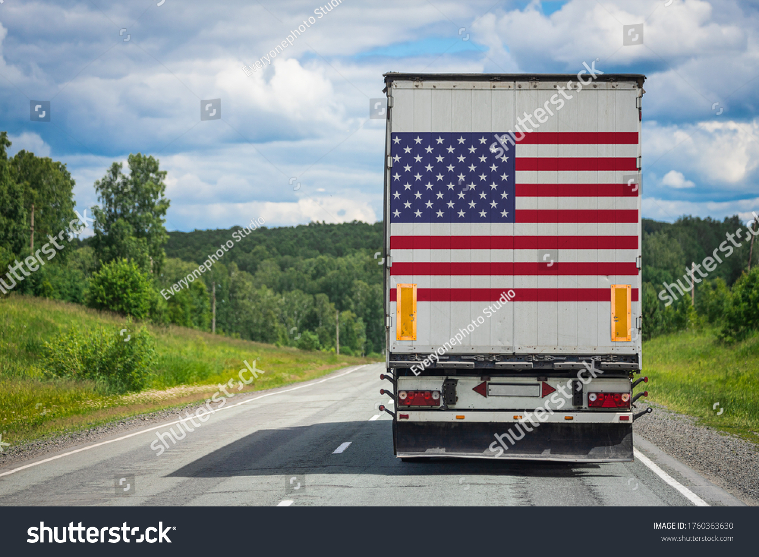 Truck with american flag Images, Stock Photos & Vectors | Shutterstock