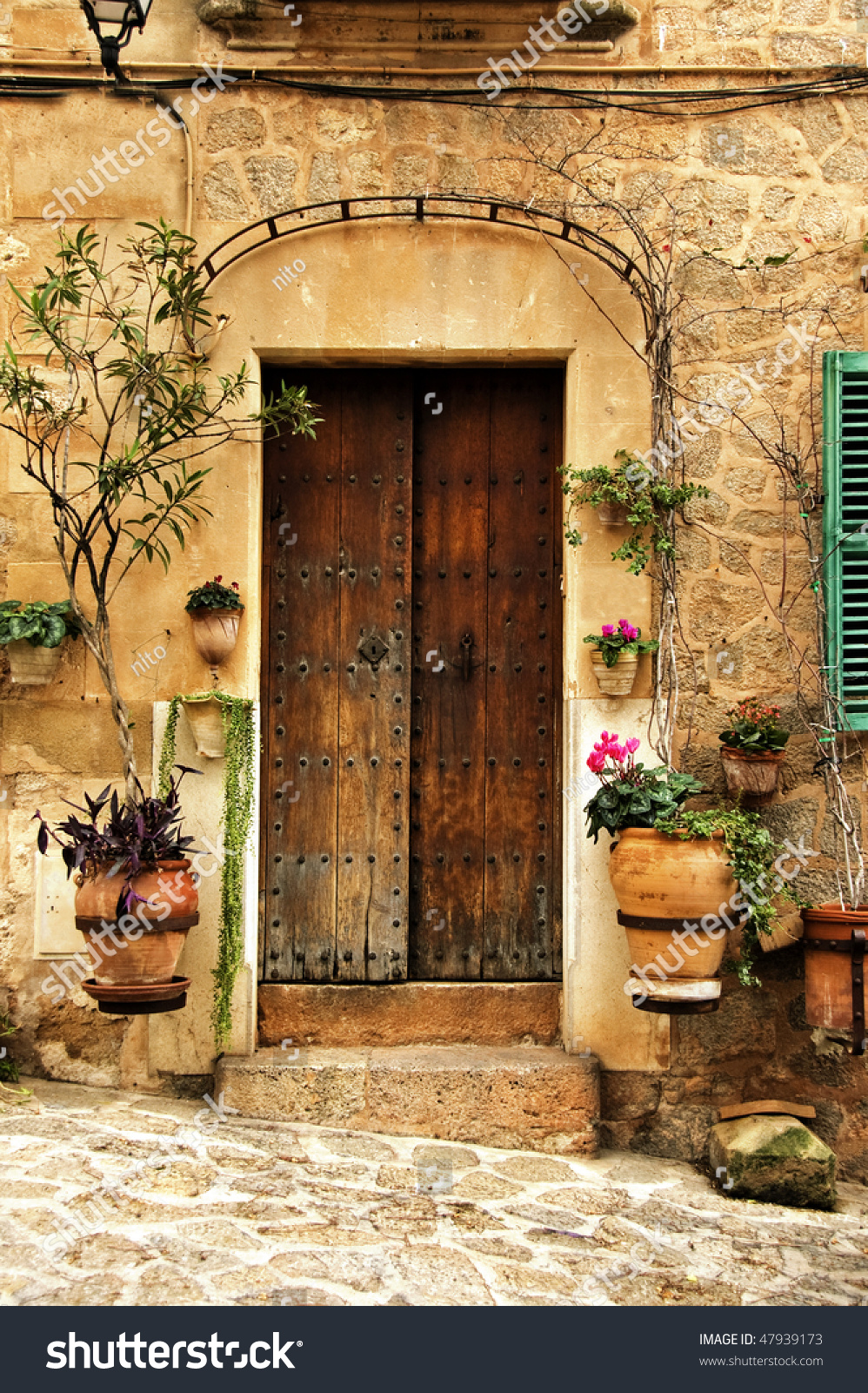 A View Of A Litle Old Mediterranean Village Stock Photo 47939173 ...