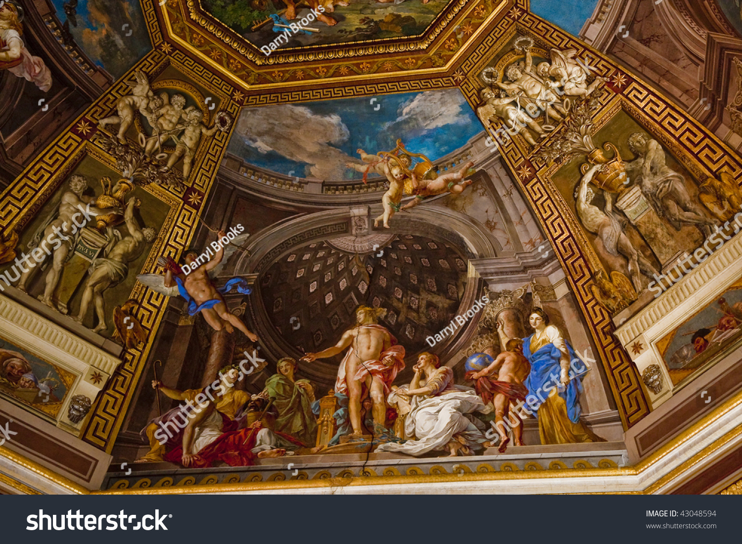 View Ceiling Paintings Vatican Museum Stock Photo Edit Now 43048594