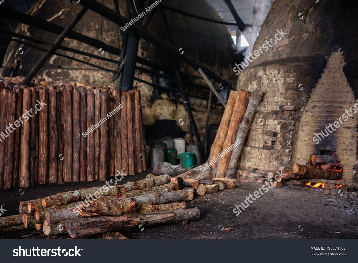 View Charcoal Factory Located Kuala Sepetangmalaysiathis Stock Photo Edit Now 796274182