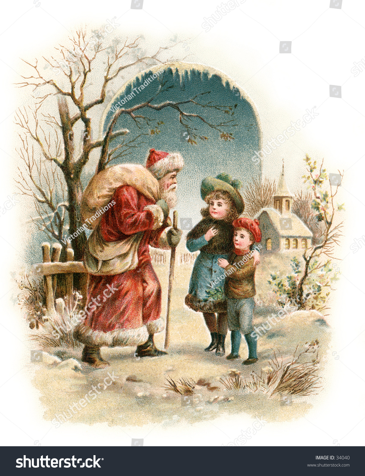 A Visit From Saint Nicholas - An Early 1900s Vintage Greeting Card ...