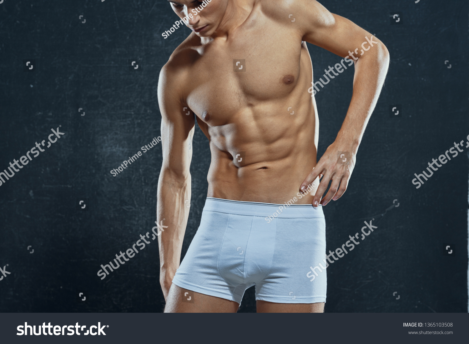 Wellbuilt Man Sober Smokes Naked Torso Stock Photo Shutterstock