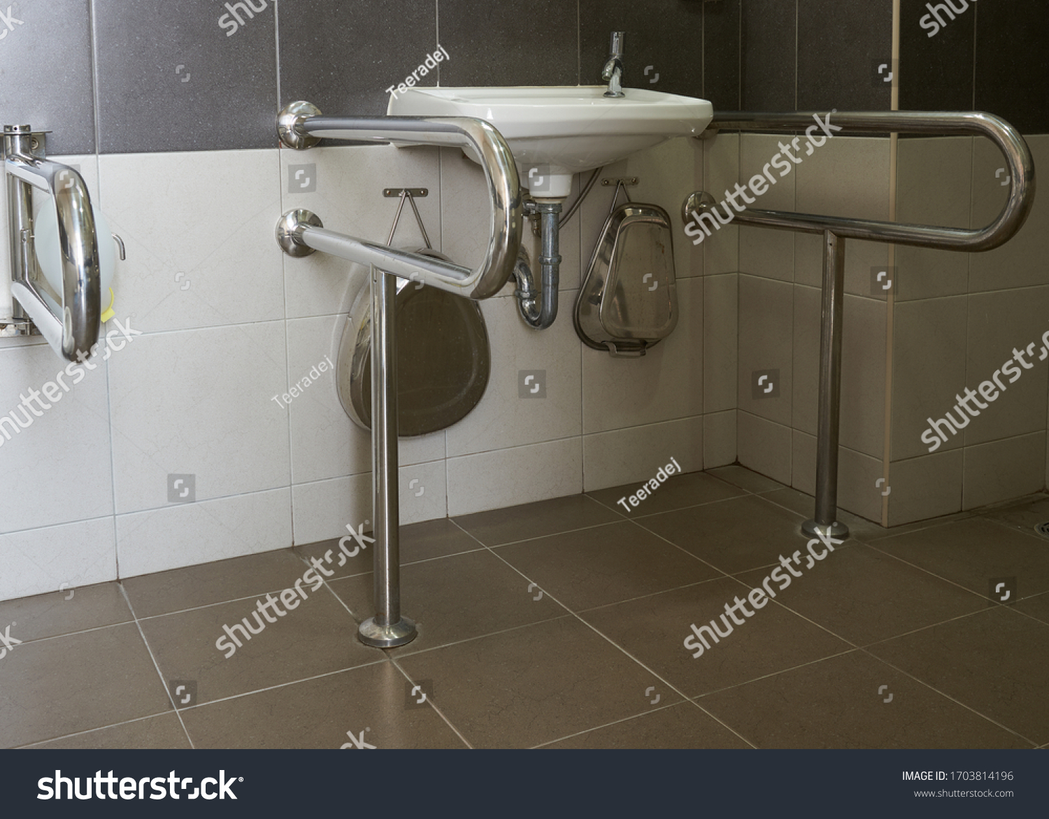 White Basin Handrail Elderly Handicapped People Stock Photo 1703814196 ...